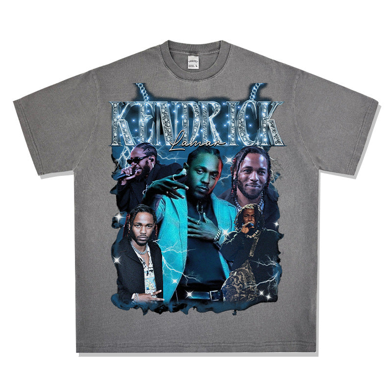 New york hip hop shop vintage hip hop kendrick la print short sleeve t-shirt
