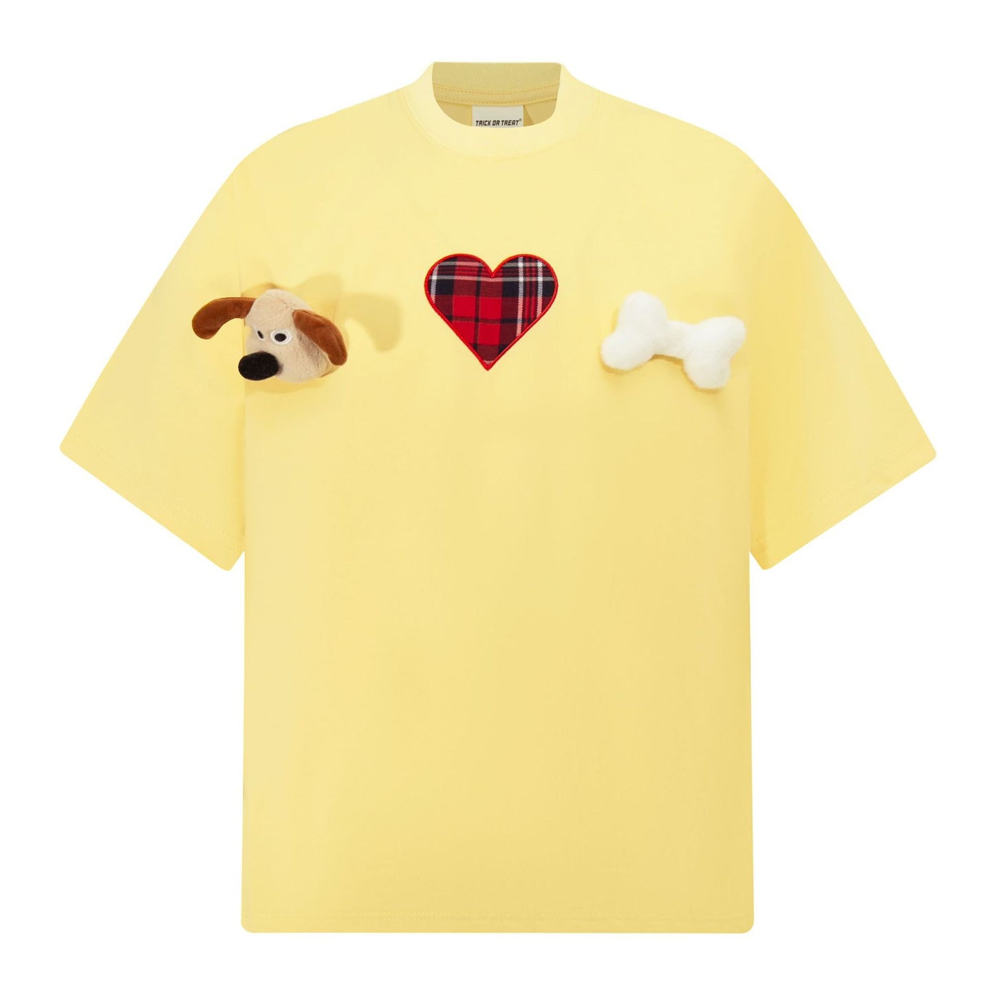 Hip Hop Clothes New York Vintage, Dog Embroidered Crew Neck T-Shirt