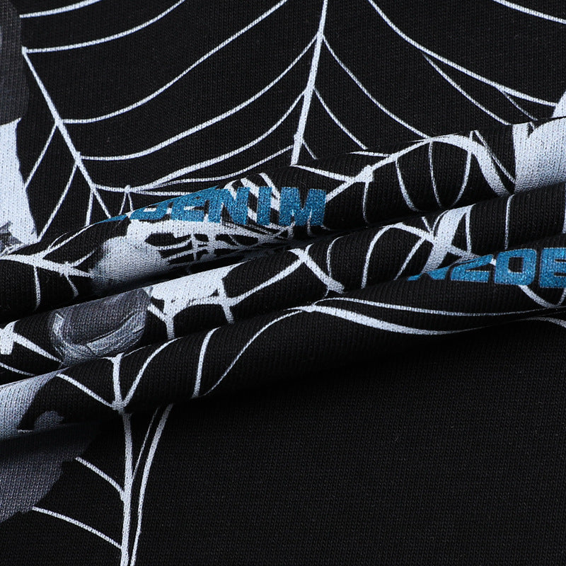 Hip hop shirt summer hip hop spider web t-shirt short sleeve