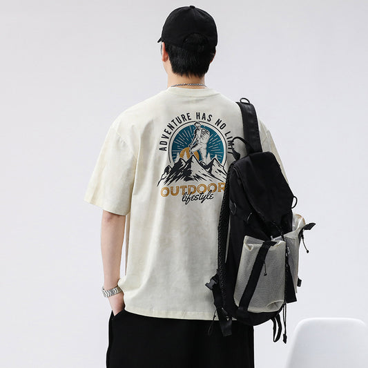 Mens T-shirts Vintage Short Sleeves Summer Loose