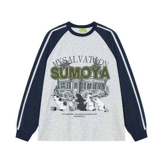Vice streetwear vintage cat print long sleeve sweatshirt