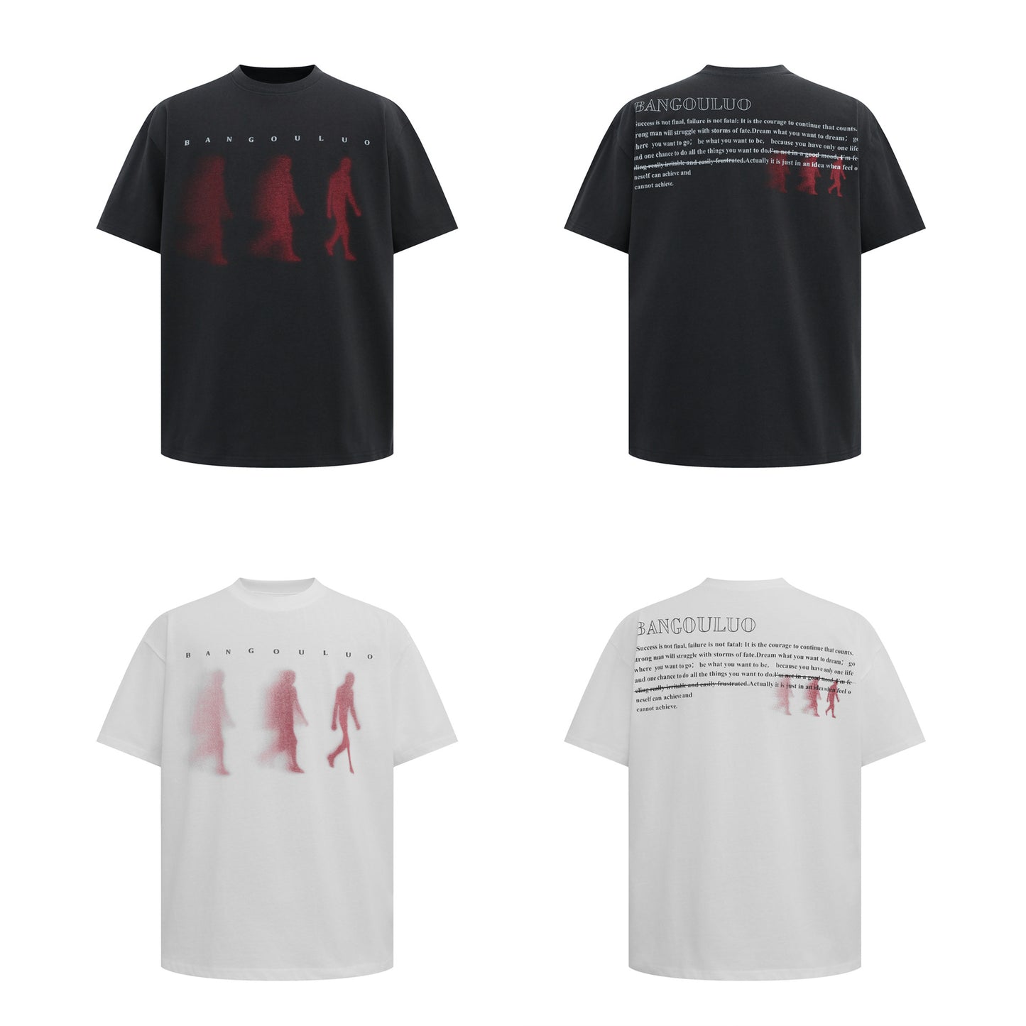 Unisex T-shirts Summer Shadow Portrait Men's Loose Short Sleeve T-Shirt