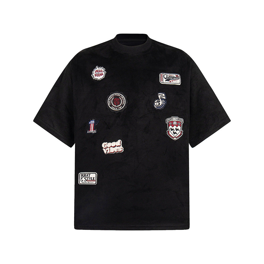 Nostalgia T Shirts Summer Vintage Short Sleeve T-Shirt Loose Crew Neck Top