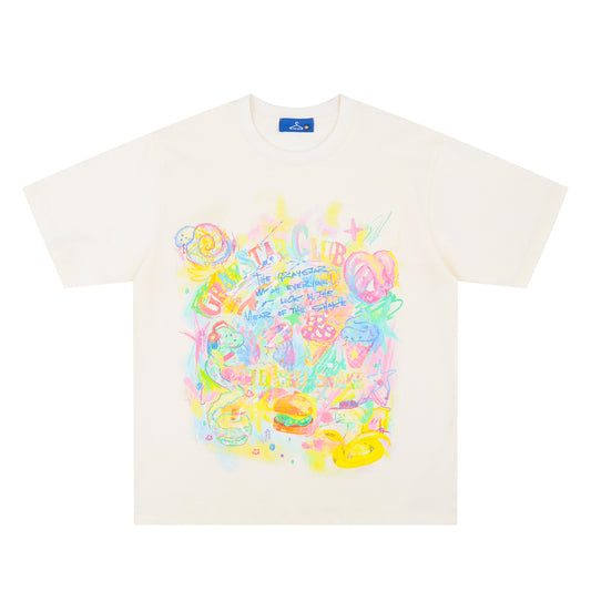 Distorted vintage snake short sleeve t-shirt summer oversize top