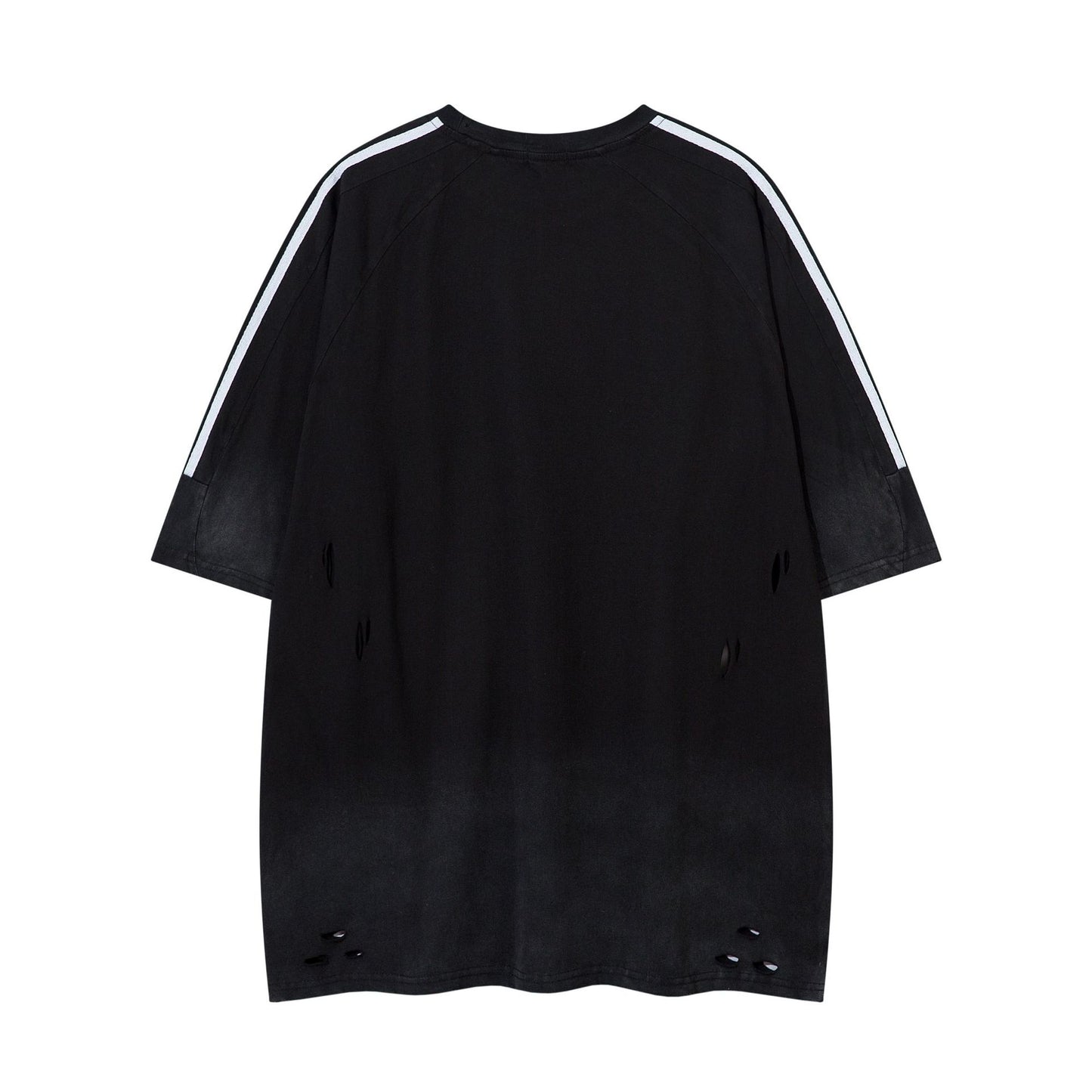Hip hop shirt summer retro gradual change of color washed old short sleeve T-shirt