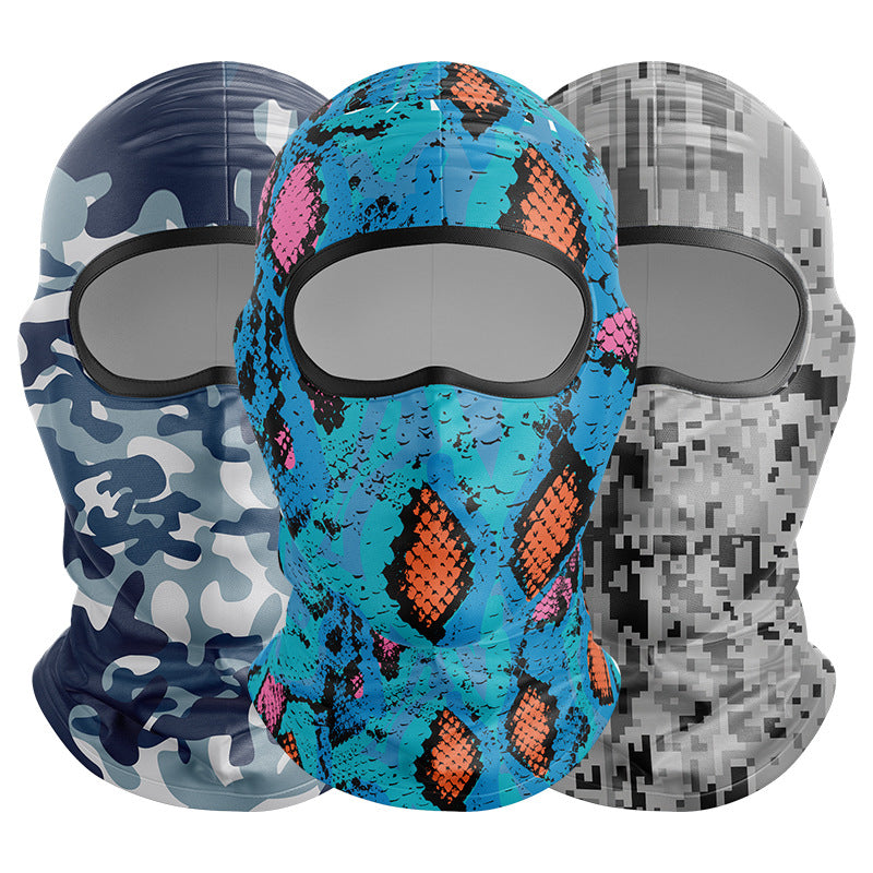 Cycling Windproof Hood Camouflage Python Ice Silk Mask Sunscreen Windproof