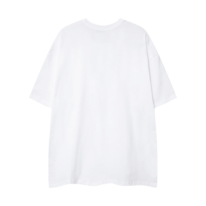 Casual Street Wear Summer Short Sleeve T-Shirt Butterfly Pendant Necklace Loose