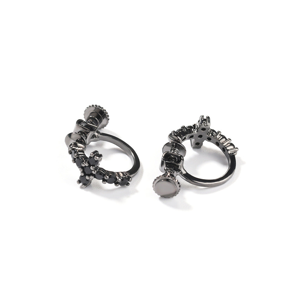 Earrings Zircon Cross Earrings