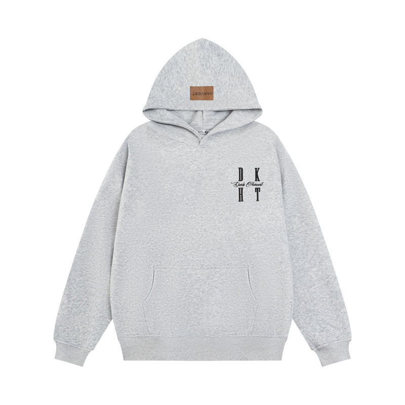 Streetwear Hoodie Letter Embroidered Hooded Sweater Fall Loose Hoodie