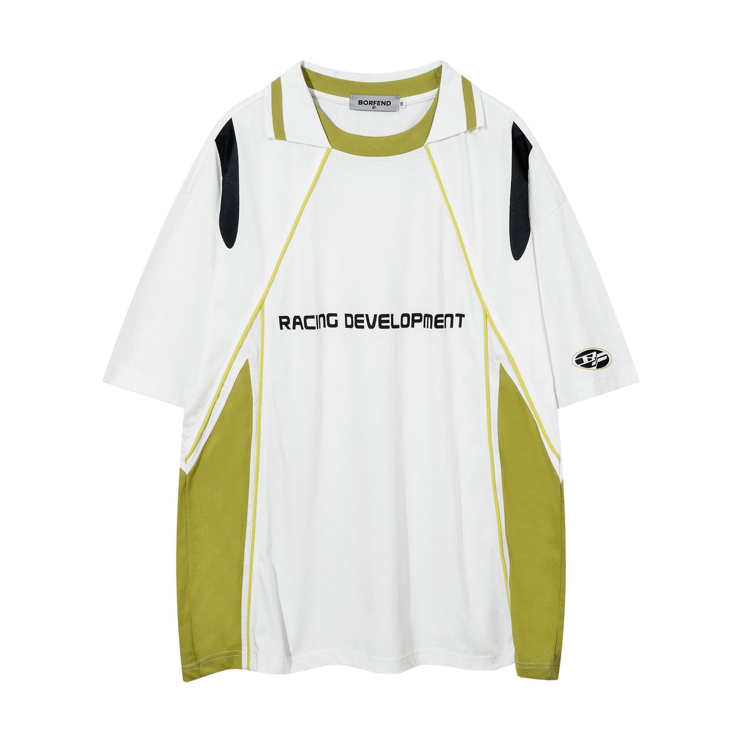 Racing oversized t shirt compound locomotive style t-shirt short sleeve