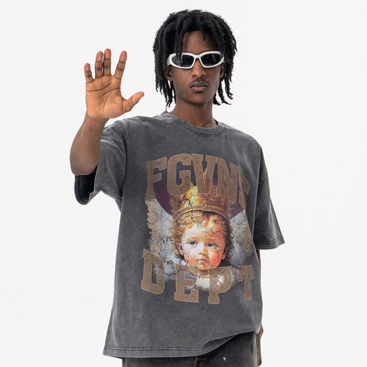 Vintage 90s Hip Hop Clothing Summer Crew Neck Short Sleeve T-Shirt