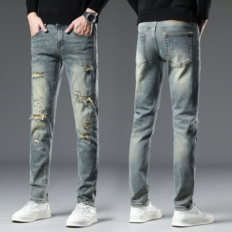 1990 Fashion Jeans Autumn/Winter Ripped Jeans Casual Trousers
