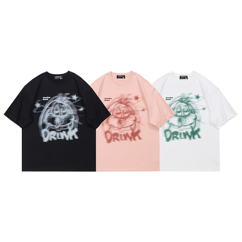 Vice streetwear Bunny Print Short Sleeve Casual T-Shirt Summer T-Shirts