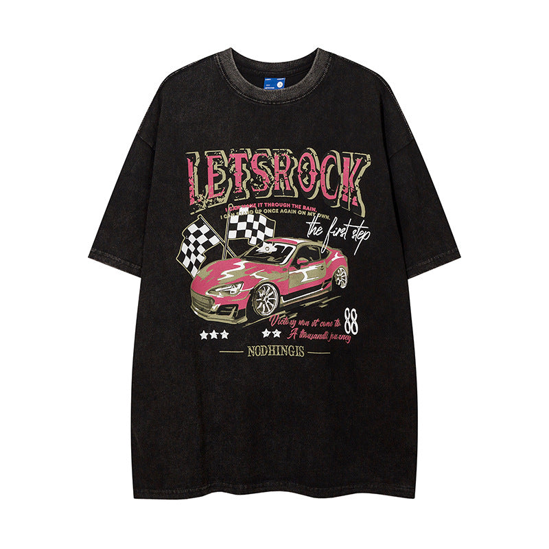 Hip hop shirt cartoon car short sleeve t-shirt