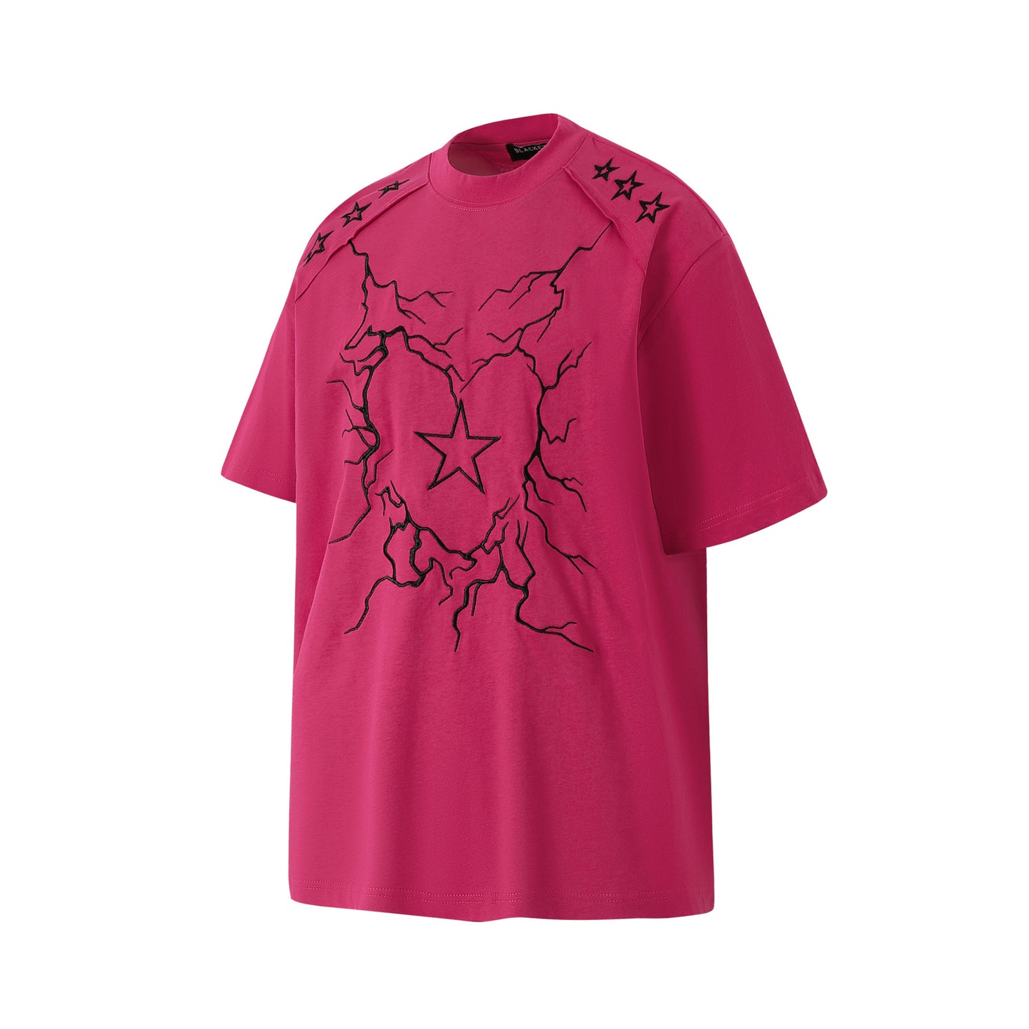 Hip hop clothing new york summer vintage embroidery lightning love t-shirt short sleeve