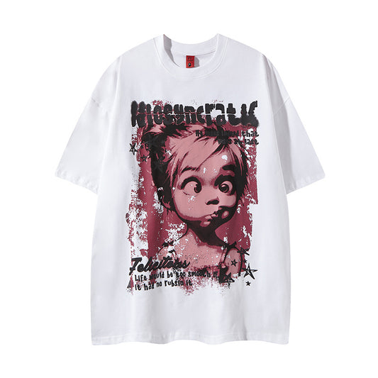 Nyc T Shirt Vintage Short Sleeve T-Shirt Summer Loose Casual Top