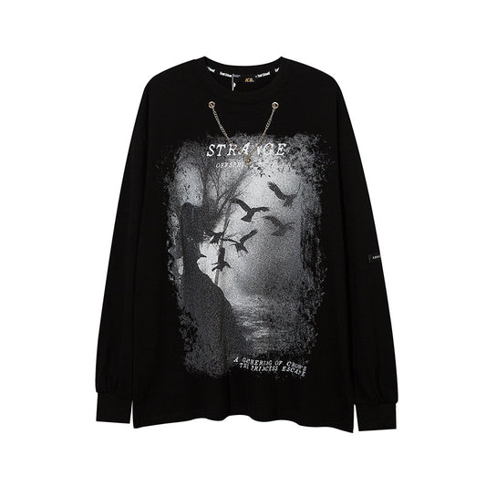 Vintage T Shirts Hip Hop Long Sleeve T-Shirt Loose Hip Hop Couple Top