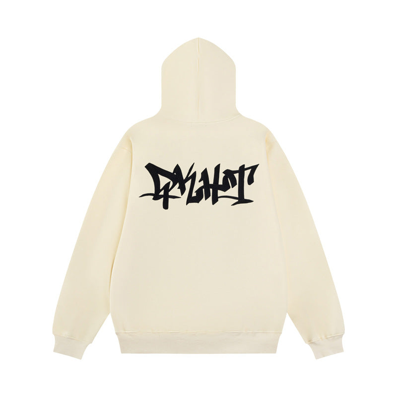 Streetwear Hoodie Letter Embroidered Hooded Sweater Men's Autumn Loose Casual Hoodie