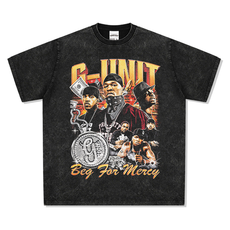 Outfit streetwear BegForMercy hip-hop print short-sleeved t-shirt