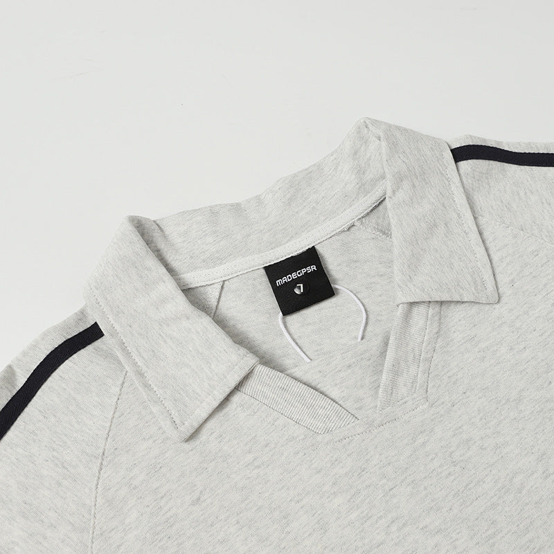 Hustle vintage summer short-sleeved t-shirt lapel polo shirt