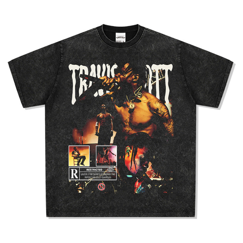 New york hip hop shop vintage hip hop scott print short sleeve t-shirt
