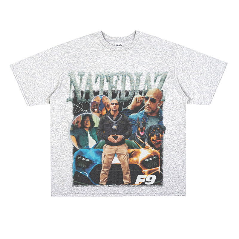 Film Star T Shirt Speed and Passion Pure Cotton Short Sleeve Loose T-shirt Men