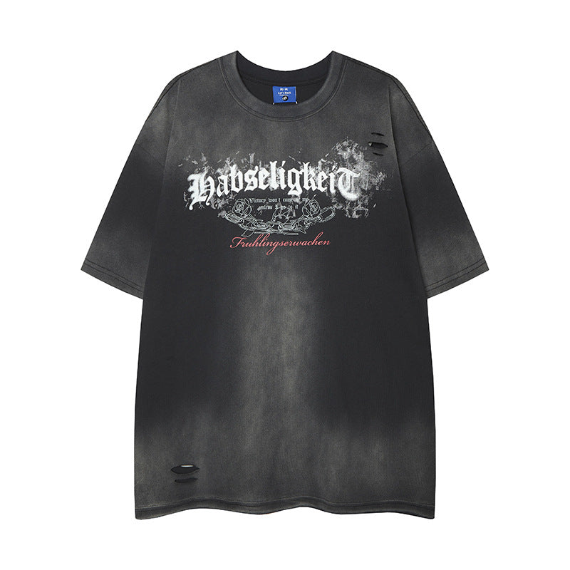 Nyc T Shirt Ripped Short Sleeve T-Shirt Summer Loose Top