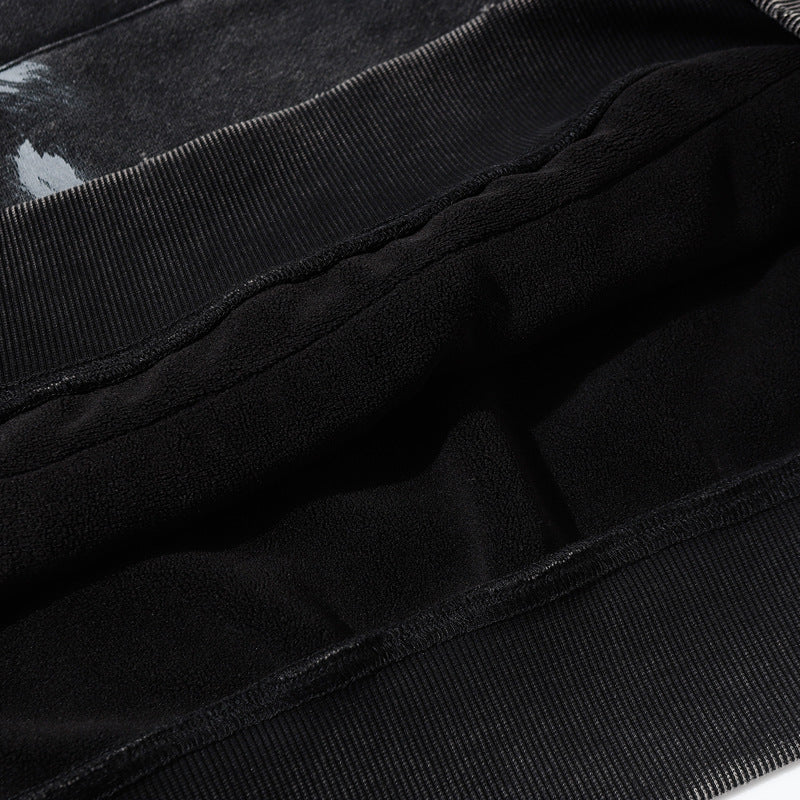 Streetwear Hoodie Vintage Washed Old Hooded Fleece Sweater Embroidered Hoodie