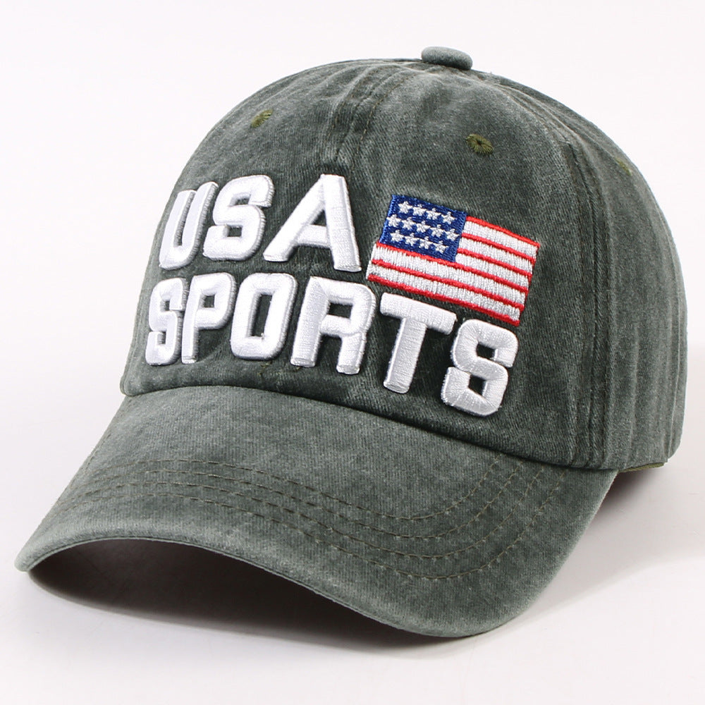 Vintage Usa Cap Embroidered Alphabet Cap