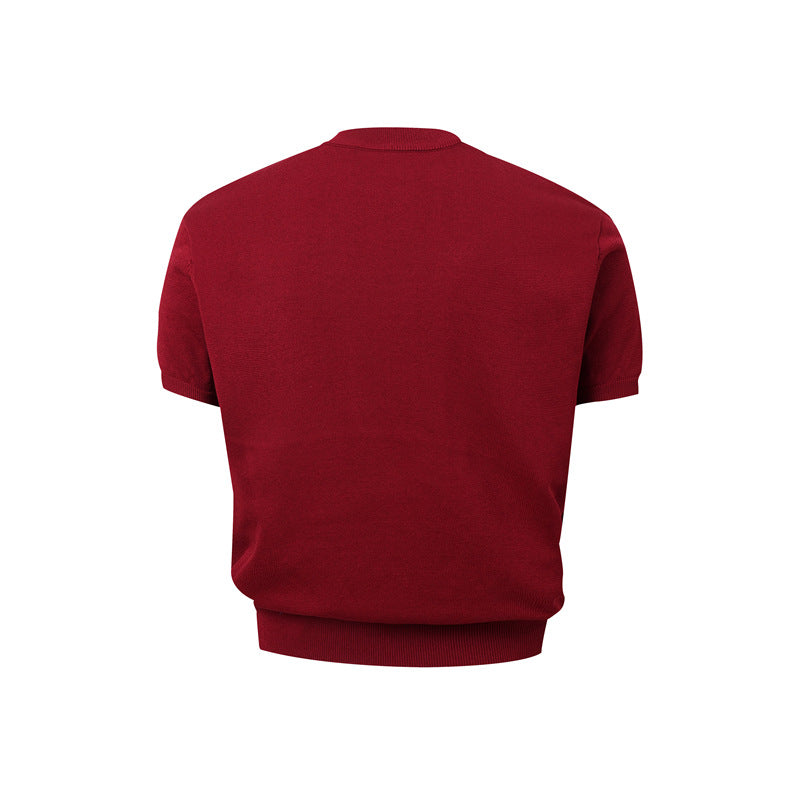 Stone Wash T shirt Vintage Knitted Short Sleeve Cleanfitt T-Shirt
