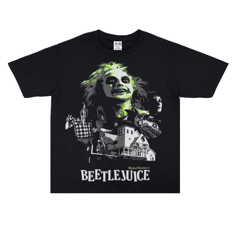 Film Star T Shirt Cotton Short Sleeve Loose Nostalgic American Retro T-shirt Men and Women