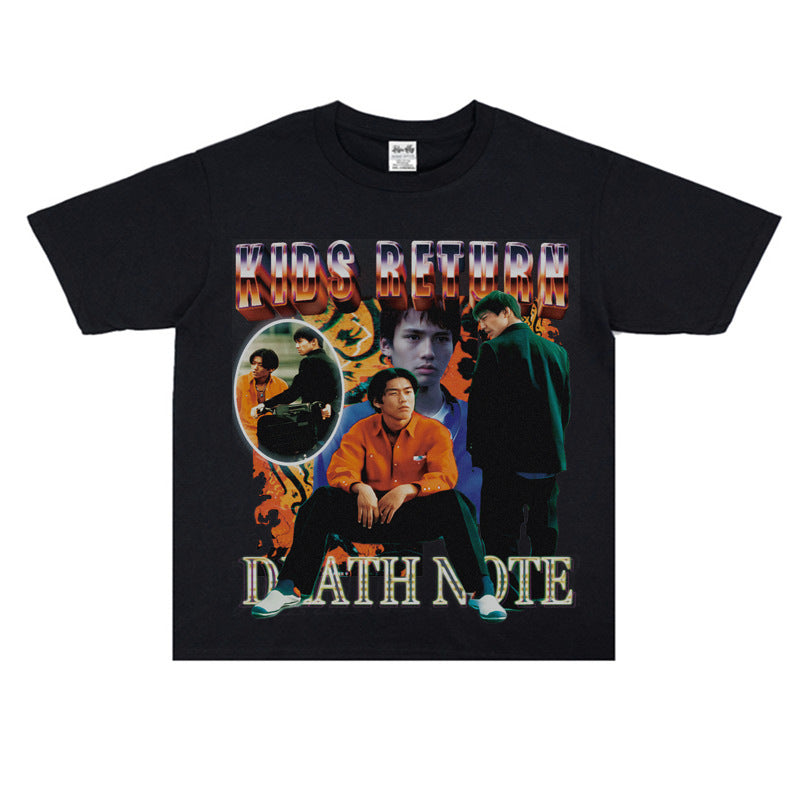 Film Star T Shirt North Kids Return Loose Heavy American Retro Street T-shirt