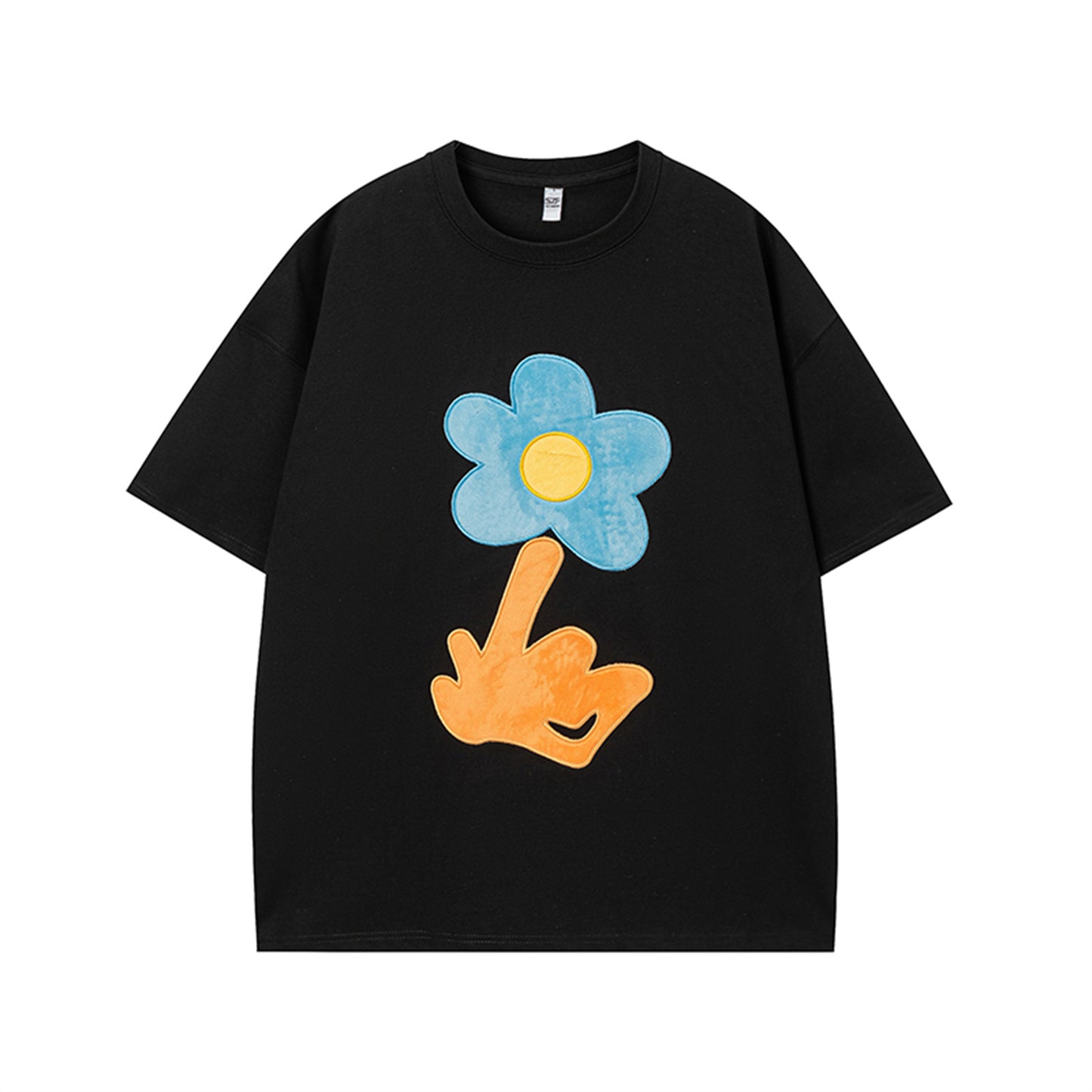 USA Vintage T-Shirt Vintage Flocking Flowers Men Summer