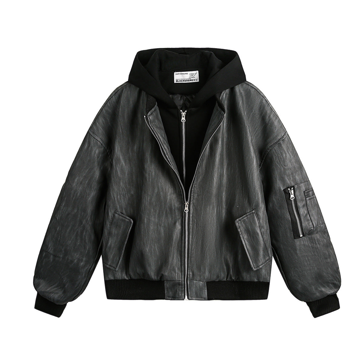 Unisex down jacket retro quilted hooded