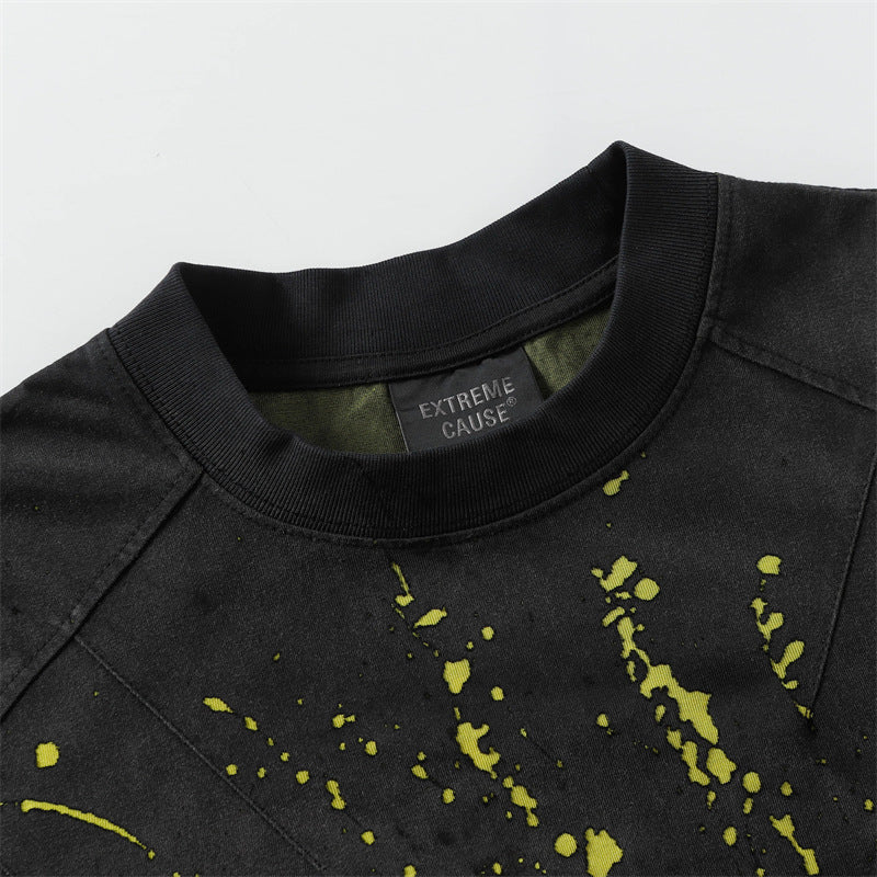 Camisas Retros Washed Hip Hop Tie-Dye Short Sleeve T-Shirt