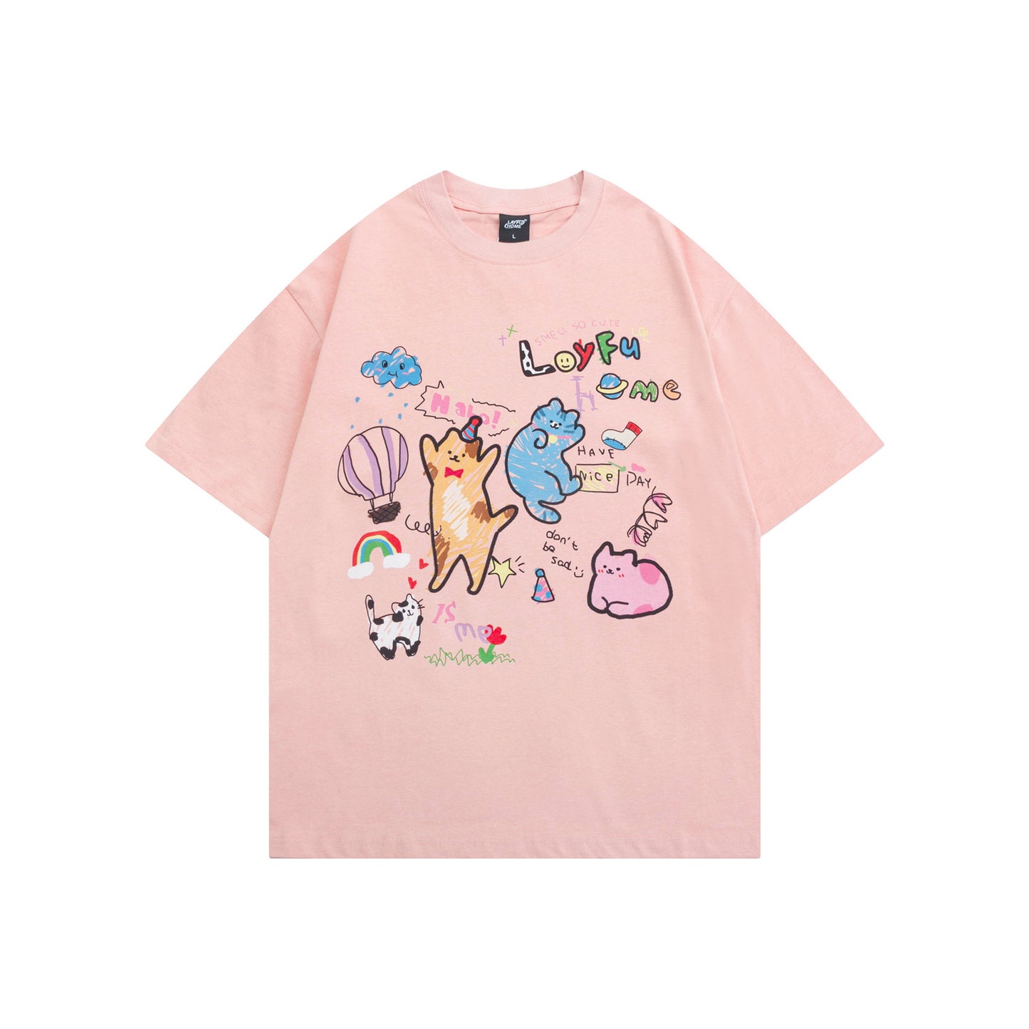 Vintage tarz t shirt cartoon graffiti short sleeve t-shirt summer oversize top
