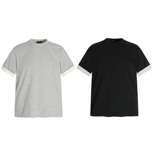 Unisex T-shirts Splicing Niche High-end Design Short Version T-shirts