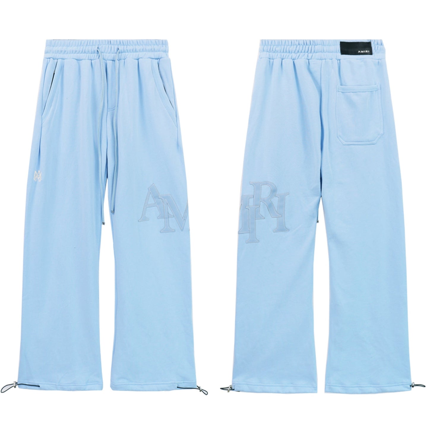 Amiri Pants Sticker Logo Loose Casual Zip Pocket Pants