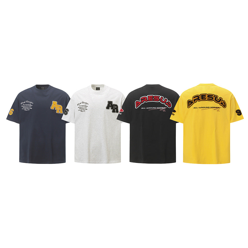Nostalgia T Shirts Embroidered Short Sleeve T-Shirt Summer Loose Top