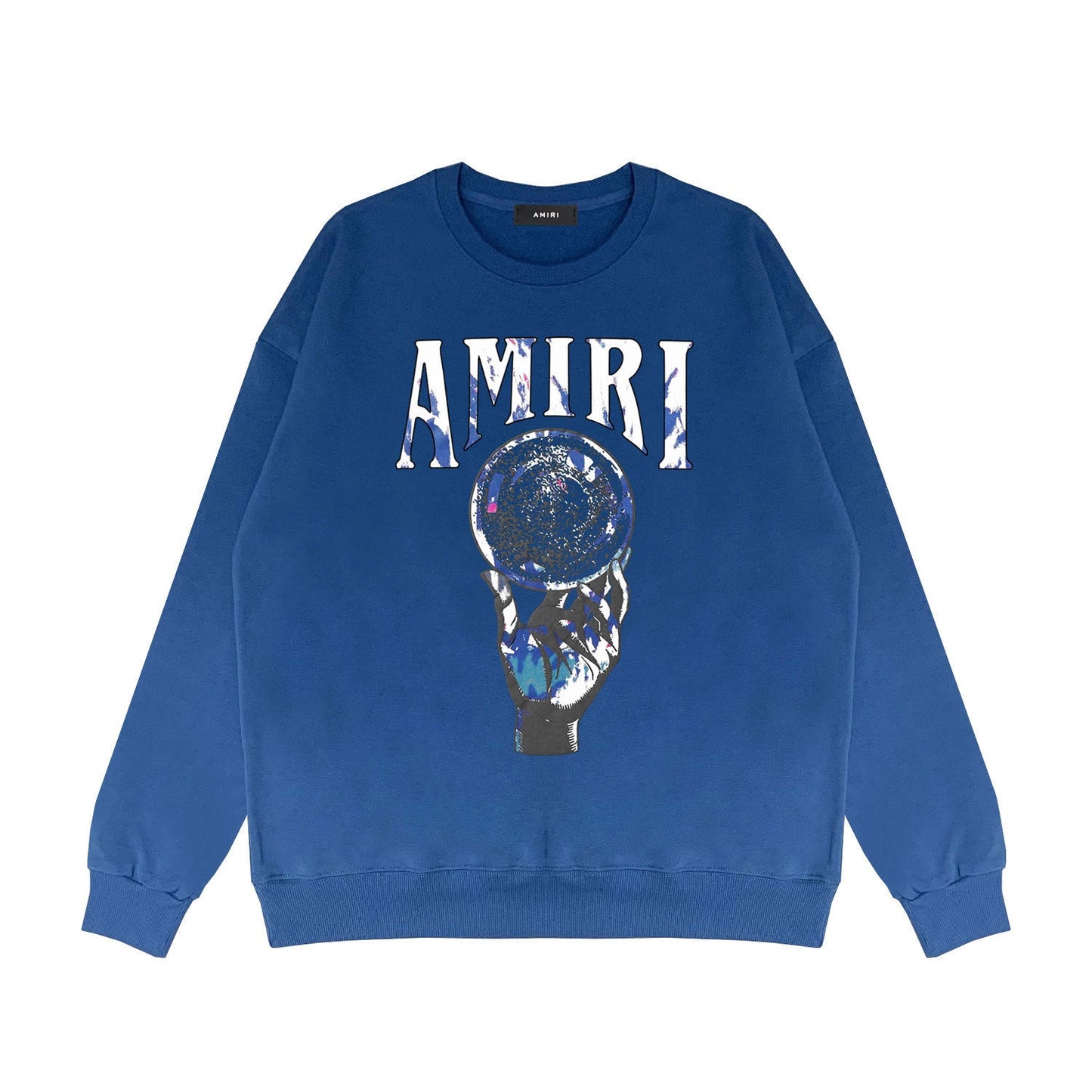 Amiri Long-Sleeve Shirt Personality Printed Crew Neck Sweatshirt