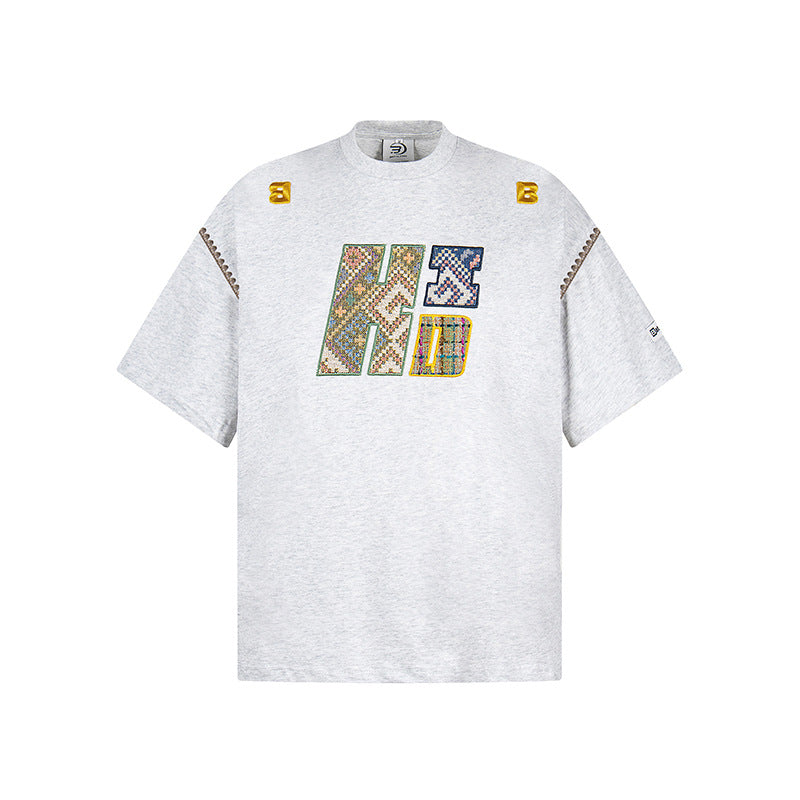 Hip Hop Clothes New York Vintage Embroidered Crew Neck Short Sleeve T-Shirt Summer Loose Top