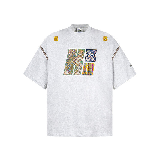 Hip Hop Clothes New York Vintage Embroidered Crew Neck Short Sleeve T-Shirt Summer Loose Top