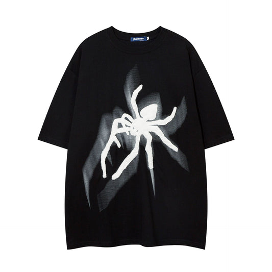1990 Fashion T-Shirt Vintage T-Shirt Summer Spider Embroidery Short Sleeve