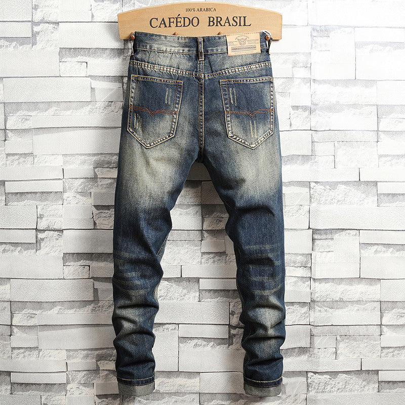 1990 Fashion Jeans Retro Autumn Washed Jeans Straight Pants