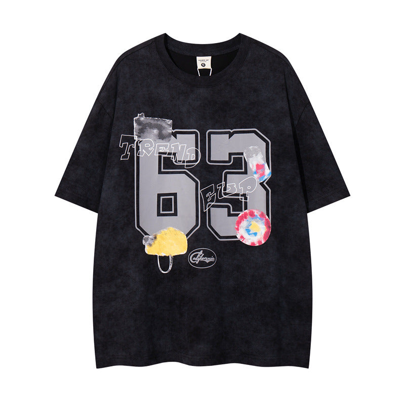 US drip outfits Summer Vintage Casual Loose Short Sleeve T-Shirts