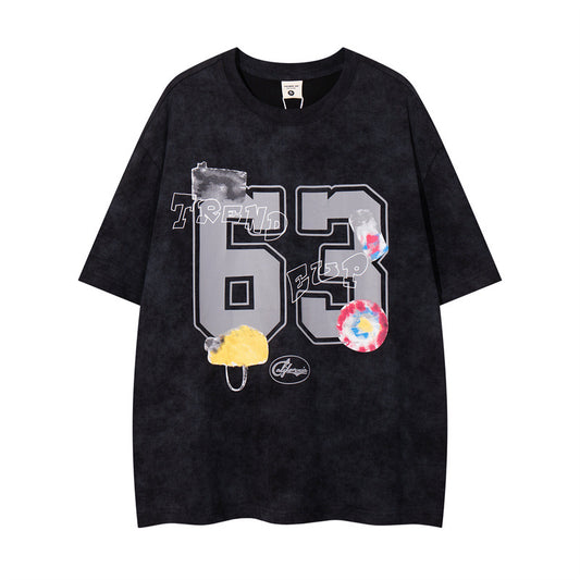 US drip outfits Summer Vintage Casual Loose Short Sleeve T-Shirts