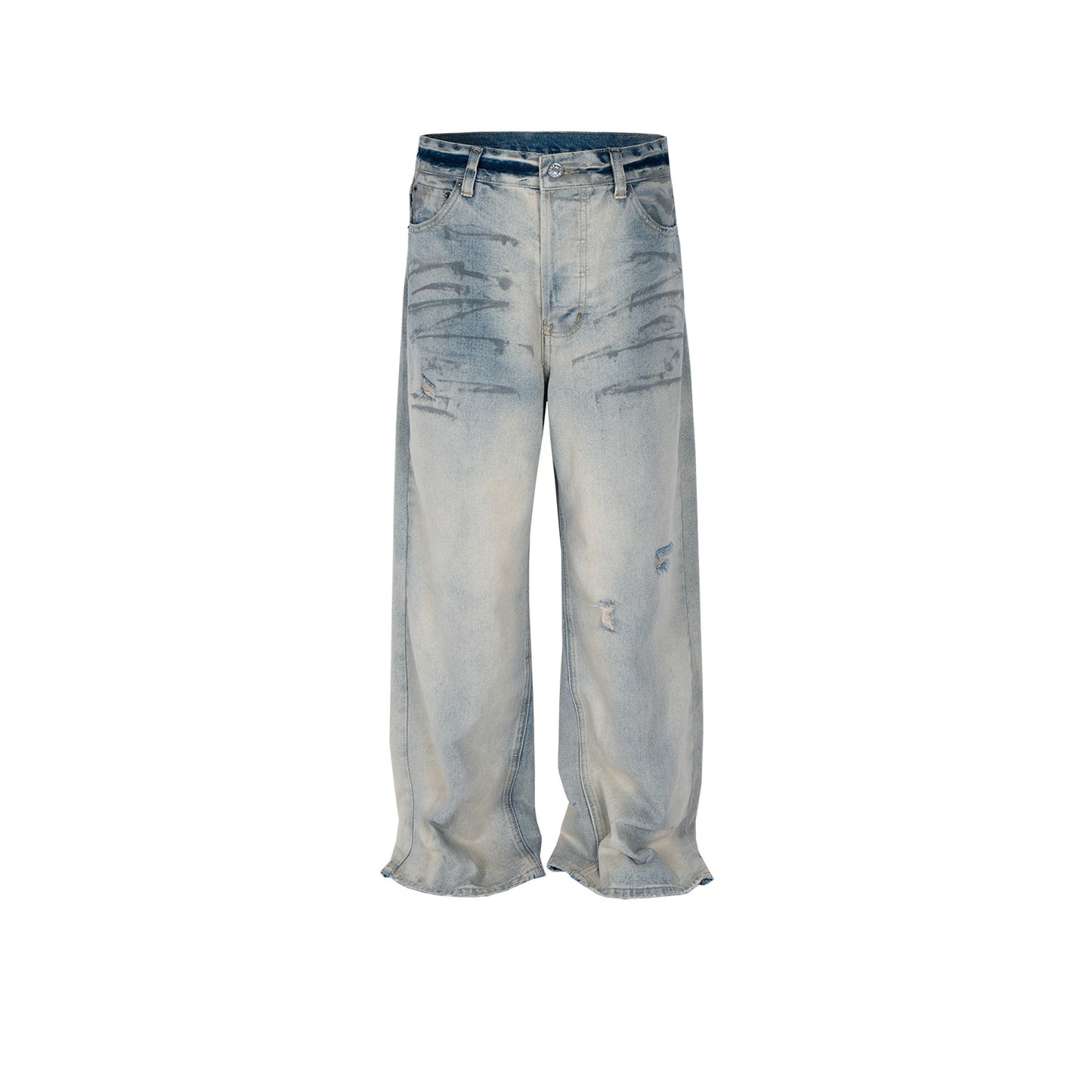 Rock Revival Jeans Ripped Jeans Straight Slim-fit Washed Old Trousers