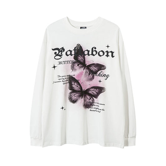 Marcas De Streetwear Hip Hop Butterfly Print Graffiti Star Sweater