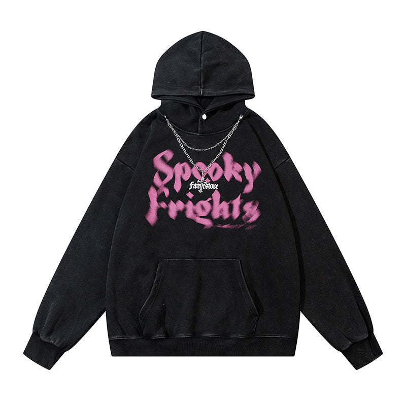 Streetwear Hoodie Washed Vintage Old Sweater Fall Hip Hoodie Loose Top