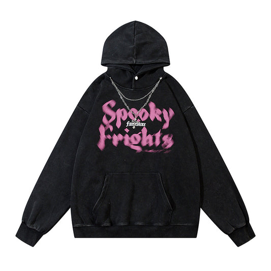 Streetwear Hoodie Washed Vintage Old Sweater Fall Hip Hoodie Loose Top